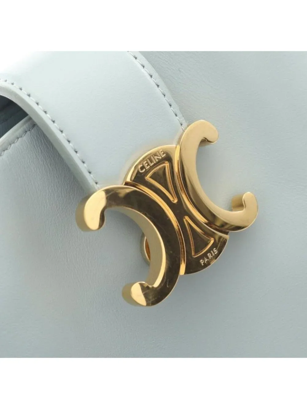 Celine Handbag Triomphe Mini Bucket Louise 10 N473 ghj.07 ic Blue Gray Leather - Picture 6 of 8